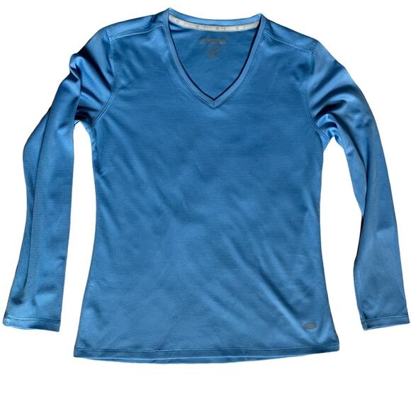 Reel Legends Blue Long Sleeve Fitted T-Shirt baby blue S - Picture 5 of 5